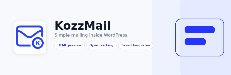 KozzMail brand banner